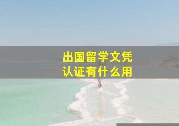 出国留学文凭认证有什么用