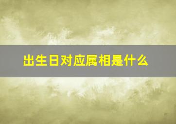 出生日对应属相是什么