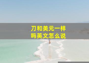 刀和美元一样吗英文怎么说