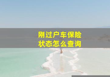 刚过户车保险状态怎么查询