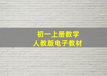 初一上册数学人教版电子教材