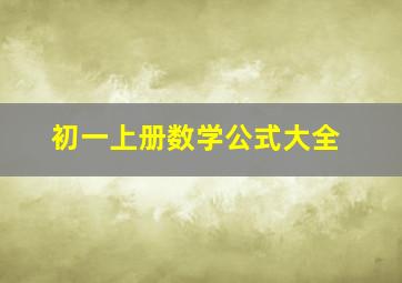 初一上册数学公式大全