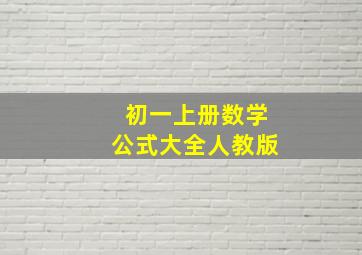 初一上册数学公式大全人教版