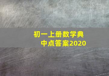 初一上册数学典中点答案2020