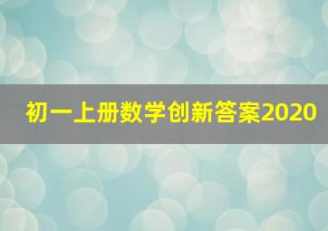 初一上册数学创新答案2020