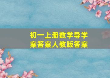 初一上册数学导学案答案人教版答案