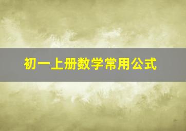 初一上册数学常用公式