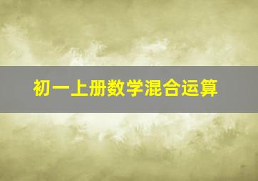 初一上册数学混合运算