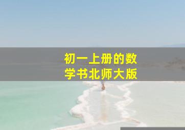 初一上册的数学书北师大版