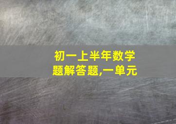 初一上半年数学题解答题,一单元