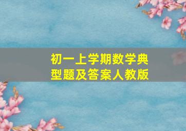 初一上学期数学典型题及答案人教版