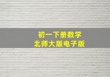 初一下册数学北师大版电子版