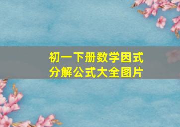 初一下册数学因式分解公式大全图片