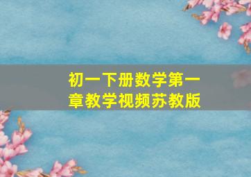 初一下册数学第一章教学视频苏教版