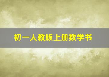 初一人教版上册数学书