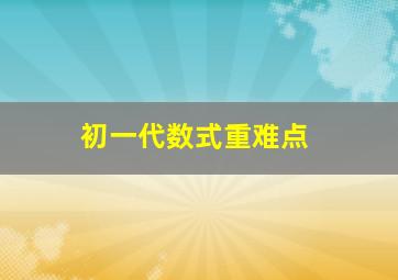 初一代数式重难点