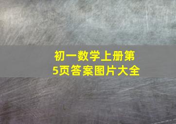 初一数学上册第5页答案图片大全