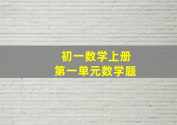 初一数学上册第一单元数学题