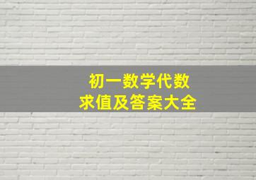 初一数学代数求值及答案大全