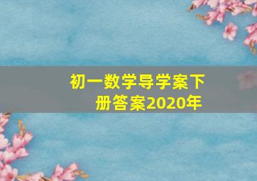 初一数学导学案下册答案2020年