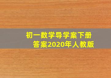 初一数学导学案下册答案2020年人教版