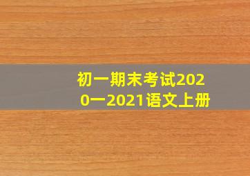 初一期末考试2020一2021语文上册