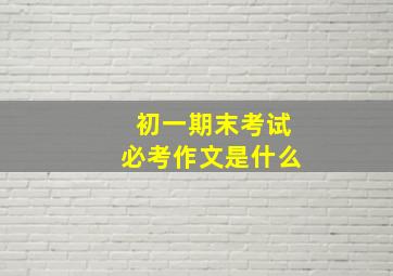 初一期末考试必考作文是什么