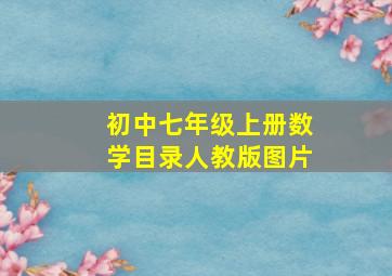 初中七年级上册数学目录人教版图片