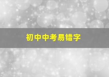 初中中考易错字