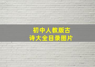 初中人教版古诗大全目录图片