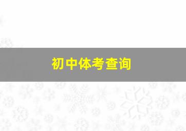 初中体考查询