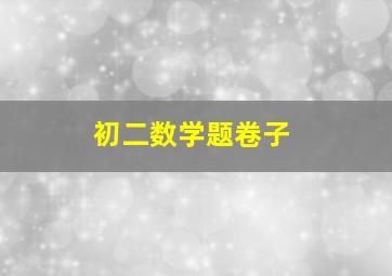 初二数学题卷子