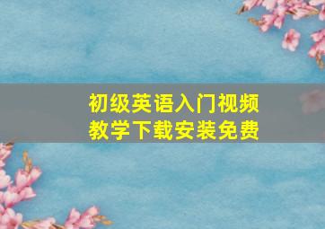 初级英语入门视频教学下载安装免费