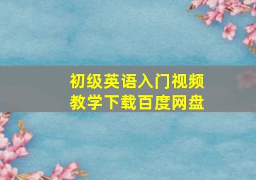 初级英语入门视频教学下载百度网盘