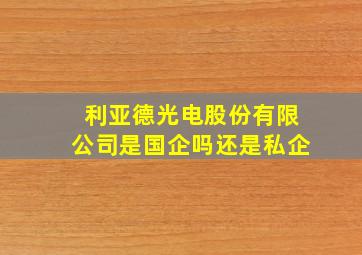 利亚德光电股份有限公司是国企吗还是私企