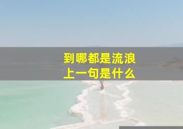 到哪都是流浪上一句是什么