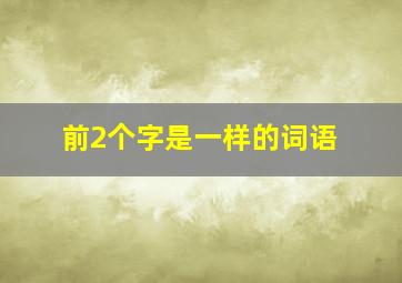 前2个字是一样的词语