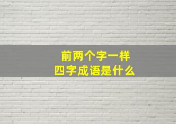 前两个字一样四字成语是什么