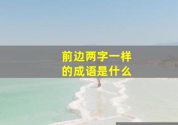 前边两字一样的成语是什么