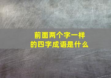 前面两个字一样的四字成语是什么