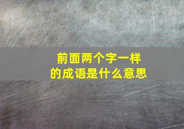 前面两个字一样的成语是什么意思