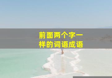 前面两个字一样的词语成语