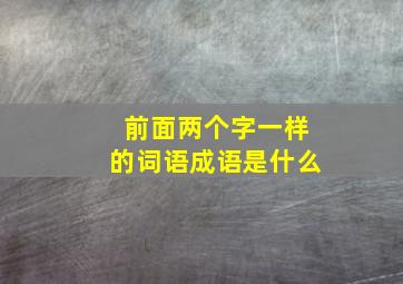 前面两个字一样的词语成语是什么