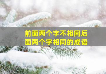 前面两个字不相同后面两个字相同的成语