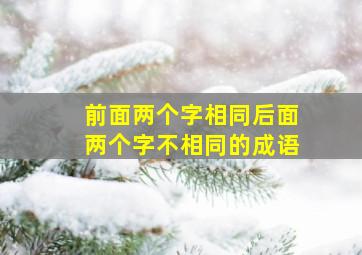 前面两个字相同后面两个字不相同的成语