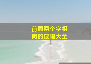 前面两个字相同的成语大全