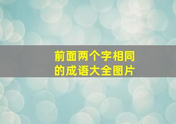 前面两个字相同的成语大全图片