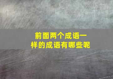 前面两个成语一样的成语有哪些呢