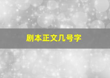 剧本正文几号字