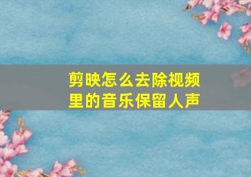 剪映怎么去除视频里的音乐保留人声